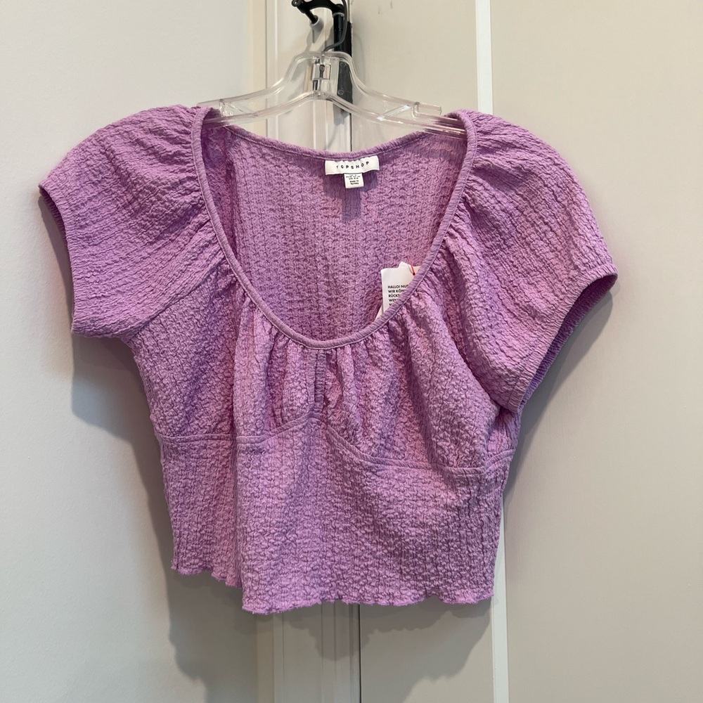 NWT TopShop - Crinkle Purple Top (S)
